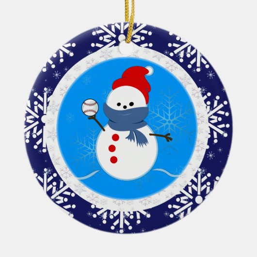 Ornament - het Honkbal van de Sneeuwman van de (Voorkant)