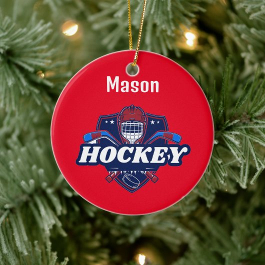 Ornament Hockey Gear - Gepersonaliseerd - Naam toe (Boom)