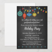 Ornament Holiday Chalkboard Party Invitation Kaart (Voorkant / Achterkant)