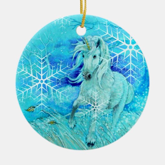 Ornament - Holiday Winter Unicorn (Voorkant)