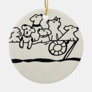 ornament "Honden aan boord" van Willowcatdesigns