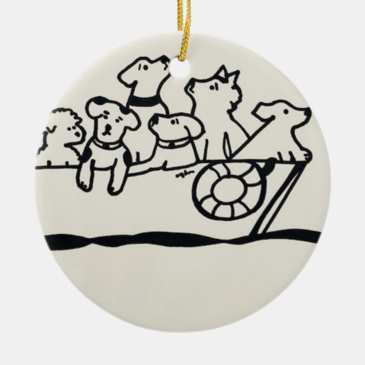 ornament "Honden aan boord" van Willowcatdesigns (Voorkant)
