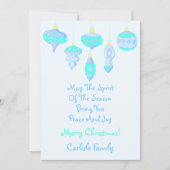 Ornament Ice Blue Spirit Christmas Feestdagenkaart (Voorkant)