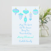 Ornament Ice Blue Spirit Christmas Feestdagenkaart (Staand voorkant)