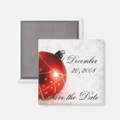Ornament in Snow Save the Date Magnet (Voorkant / Achterkant)