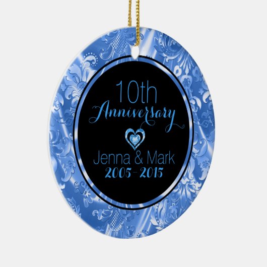 Ornament Jubileum voor zwart en blauw 50ste bruilo (Rechts)