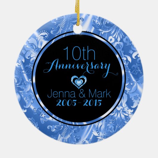 Ornament Jubileum voor zwart en blauw 50ste bruilo (Achterkant)