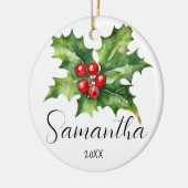Ornament Kerst Gepersonaliseerde naam en notitie (Links)