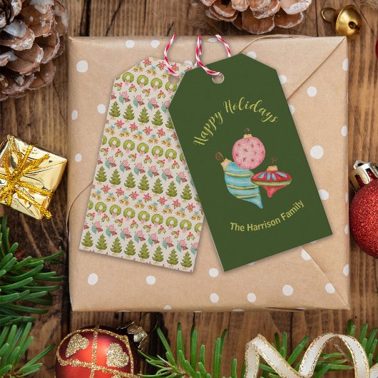 Ornament Kerst grillige Traditionele Nostalgische Cadeaulabel