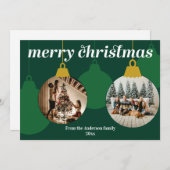 Ornament Kerst Kaart met twee foto's (Voorkant / Achterkant)