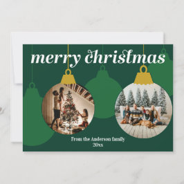 Ornament Kerst Kaart met twee foto's