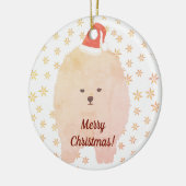 Ornament, Kerst Pommerse Hond Sneeuwvlokken Keramisch Ornament (Links)