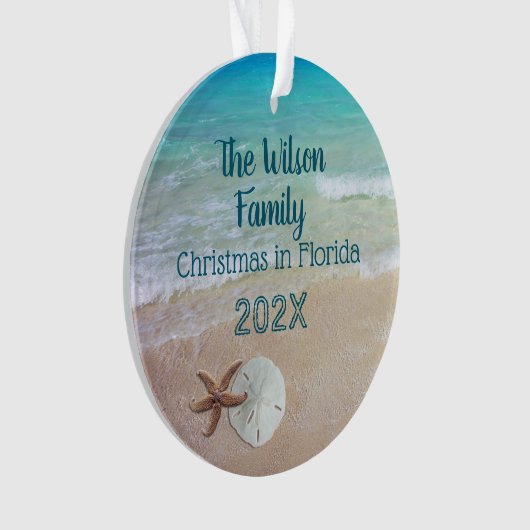 Ornament kerstbalken voor familie (voorkant)