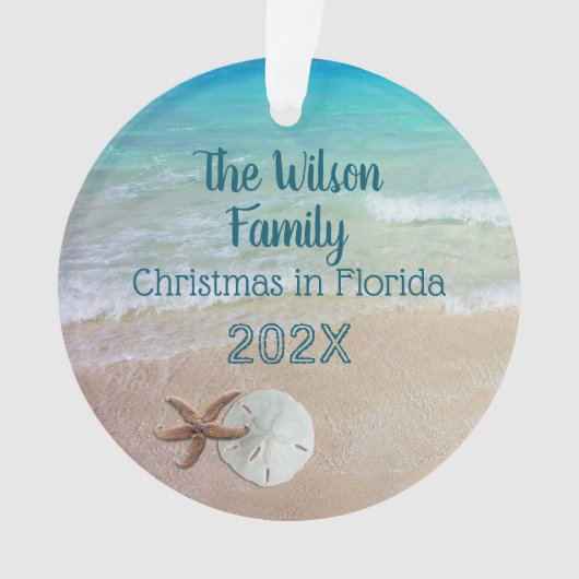 Ornament kerstbalken voor familie (voorkant)