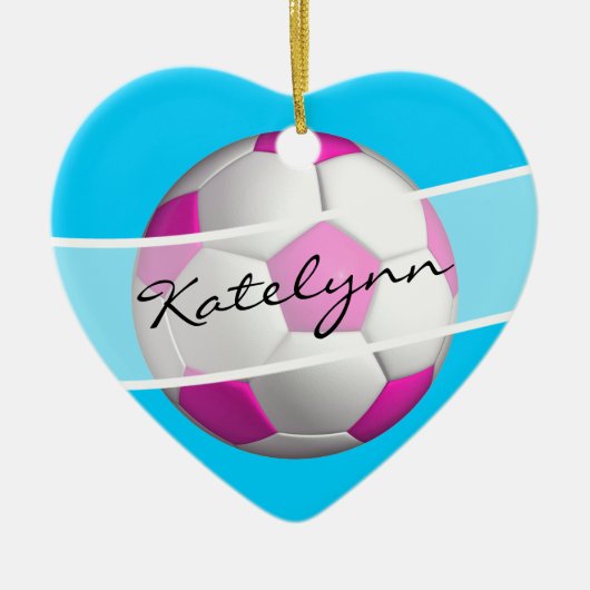 Ornament kerstboom voor vrouw Voetbalspeler (Voorkant)