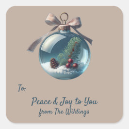  Ornament Kerstcadeau Label Label Stickers