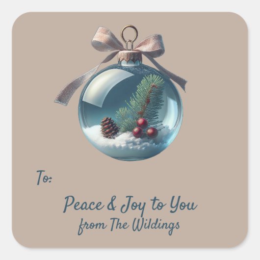  Ornament Kerstcadeau Label Label Stickers (Voorkant)