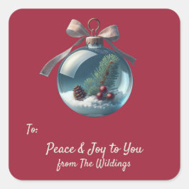  Ornament Kerstcadeau Label Label Stickers