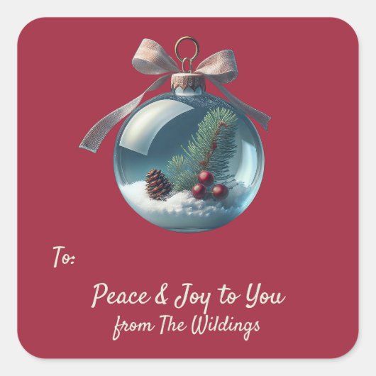  Ornament Kerstcadeau Label Label Stickers (Voorkant)