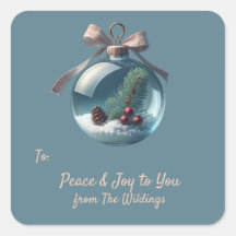  Ornament Kerstcadeau Label Label Stickers