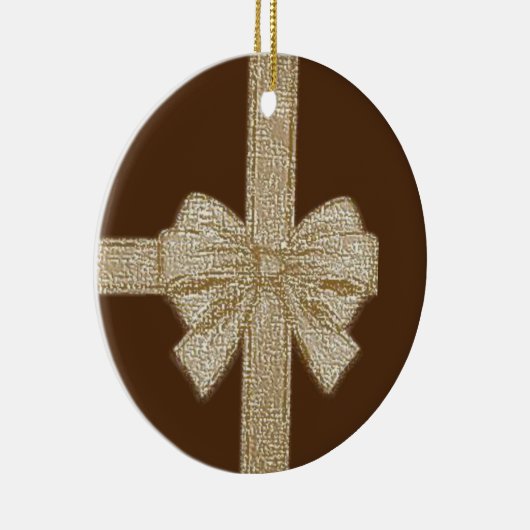 Ornament kerstcirkel, beige Bow (Rechts)