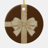 Ornament kerstcirkel, beige Bow (Voorkant)