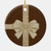 Ornament kerstcirkel, beige Bow (Achterkant)