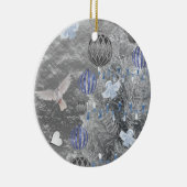 Ornament kerstcirkel, blauw zilver (Rechts)