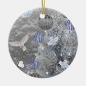 Ornament kerstcirkel, blauw zilver (Voorkant)