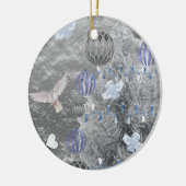 Ornament kerstcirkel, blauw zilver (Links)