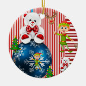 Ornament kerstcirkel, Elf Teddy Bear (Voorkant)