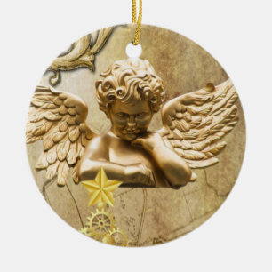 Ornament kerstcirkel, Gold Angel