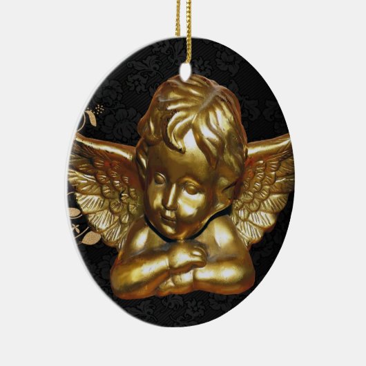 Ornament kerstcirkel, Gold Angel (Rechts)