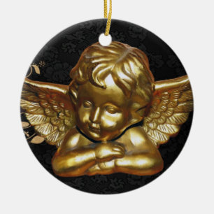 Ornament kerstcirkel, Gold Angel
