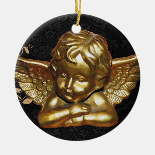 Ornament kerstcirkel, Gold Angel (Voorkant)