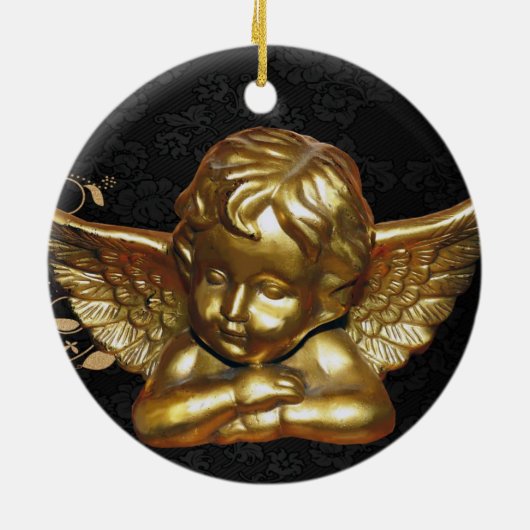 Ornament kerstcirkel, Gold Angel (Achterkant)