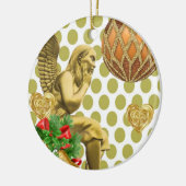 Ornament kerstcirkel, Gold Angel (Links)