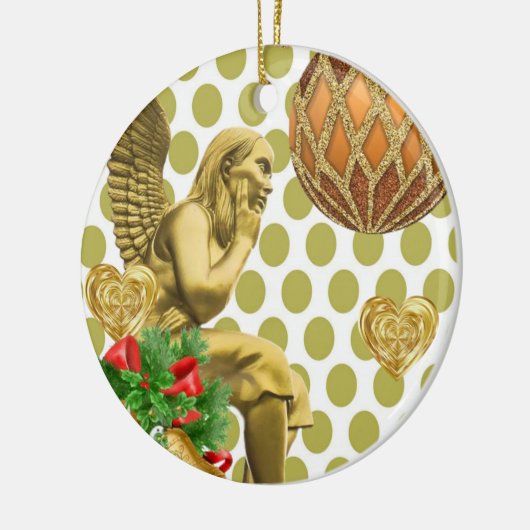 Ornament kerstcirkel, Gold Angel (Links)