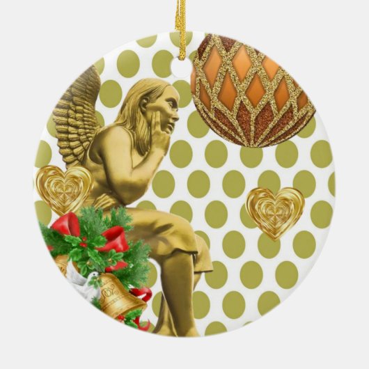 Ornament kerstcirkel, Gold Angel (Achterkant)