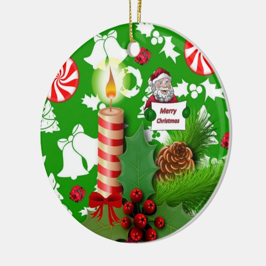 Ornament kerstcirkel, kerstkaars (Links)