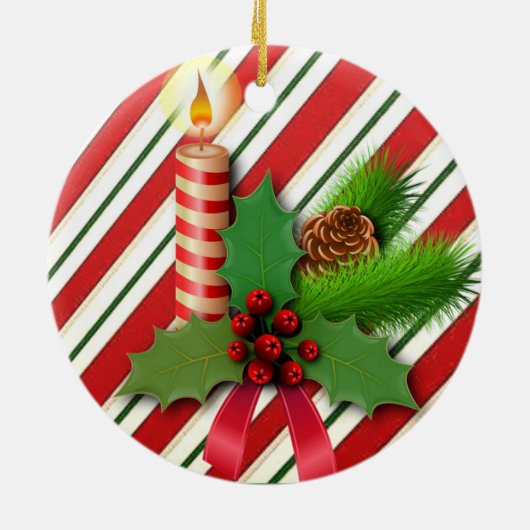 Ornament kerstcirkel, kerstkaars (Achterkant)