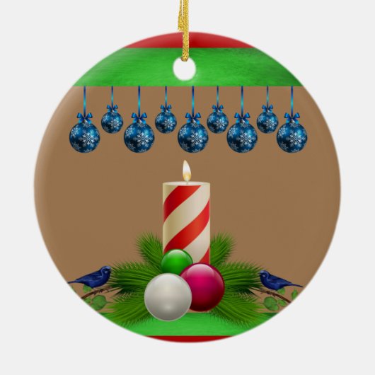 Ornament kerstcirkel, kerstkaars (Achterkant)