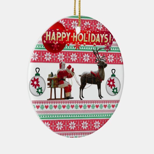 Ornament kerstcirkel Prettige feestdagen (Rechts)