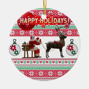 Ornament kerstcirkel Prettige feestdagen