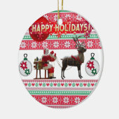 Ornament kerstcirkel Prettige feestdagen (Links)