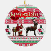 Ornament kerstcirkel Prettige feestdagen (Achterkant)