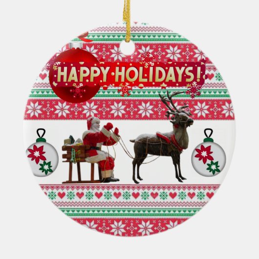 Ornament kerstcirkel Prettige feestdagen (Achterkant)