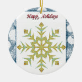 Ornament kerstcirkel Prettige feestdagen (Voorkant)