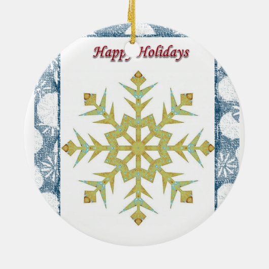 Ornament kerstcirkel Prettige feestdagen (Achterkant)