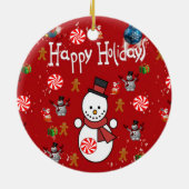 Ornament kerstcirkel Prettige feestdagen (Achterkant)